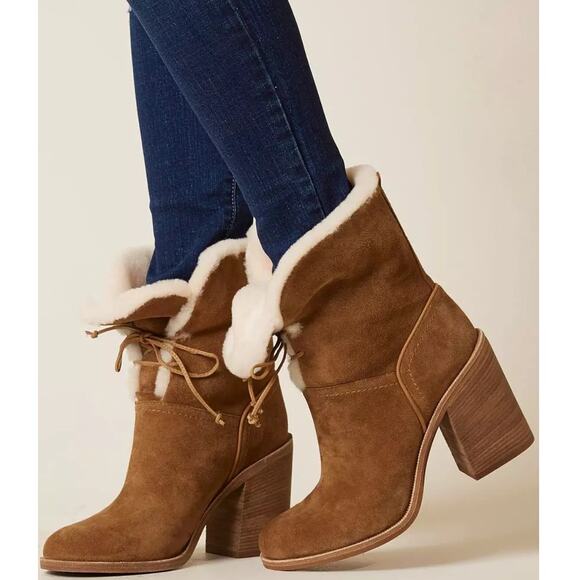 Ugg Womens Jerene Brown Suede Mid-Calf Lace-up Boots Shoes Sz. 7 New - Picture 1 of 14